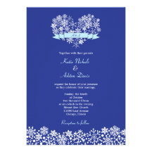 Snowflake Heart Winter Wedding Invitation