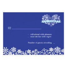 Snowflake Heart Winter Wedding RSVP Card