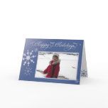 Snowflake holiday, Blue & White Greeting Card