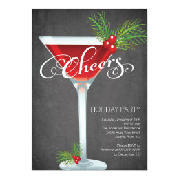 Snowflake Holiday Cocktail Party Invitation