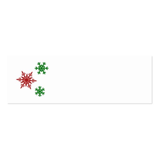 Snowflake Holiday Gift Tag Business Card Template (back side)