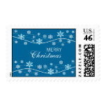 Snowflake Holiday Teal Blue Postage Stamps