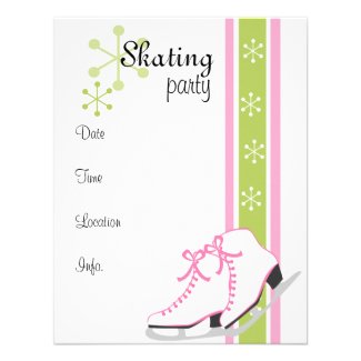 Snowflake Ice Skates Personalized Announcement