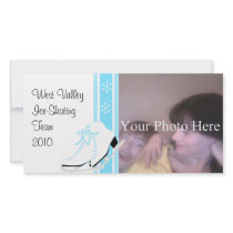Snowflake Ice Skates Custom Photo Card