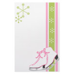 Snowflake Ice Skates Personalized Stationery