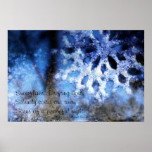 snowflake in blue 8 & haiku posters