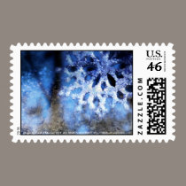 snowflake in blue 8 postage