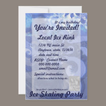 snowflake in blue 8, winter winds invitations