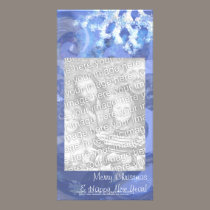 snowflake in blue 8, winter winds photo cards