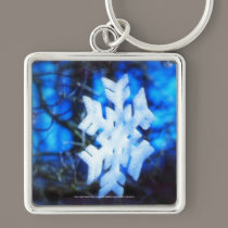 snowflake in blue keychains