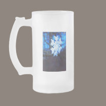 snowflake in blue mugs