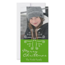 Snowflake In Green customized photo card
