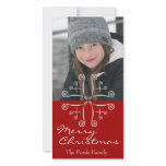Snowflake In Red customized photo card