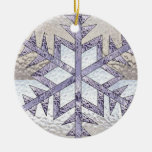 Snowflake in Stained Glass Christmas Ornament