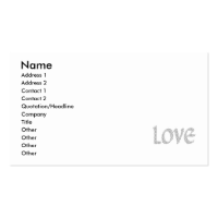 Snowflake Love Business Card Template