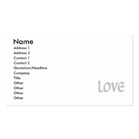 Snowflake Love Business Card Template