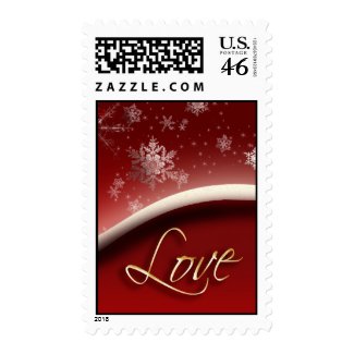 Snowflake love postage stamp stamp