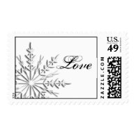 Snowflake Love Winter Wedding Postage Stamp