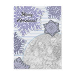 Snowflake Merry Christmas Purple Blue Postcard