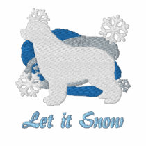 Snowflake Newfoundland Embroidered Zip Hoodie embroidered shirts