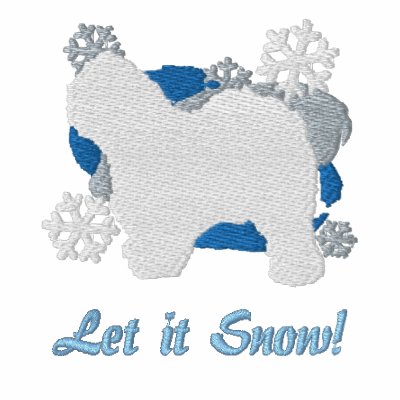 Snowflake Old English Sheepdog Embroidered Shirt
