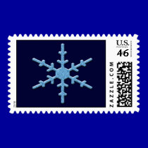 snowflake on dark background postage