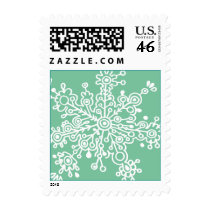 Snowflake (on Green) stamps