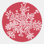Snowflake (on Red) Sticker