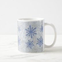 Snowflake Paper 1 - Original Blue & White Coffee Mug
