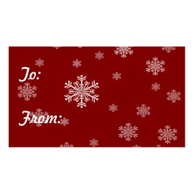 Snowflake Pattern 1 - Holiday Gift Tags Business Card by mrssocolov2