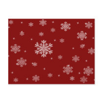 Snowflake Pattern 1 - Red/White Christmas Postcard by mrssocolov2 Snowflake Pattern 1 - Red/White Christmas Postcard