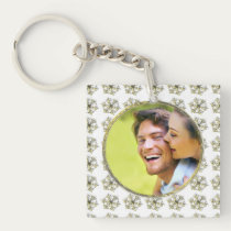 Snowflake Photo Keepsake key chains