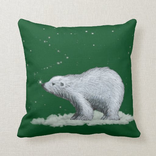 polar bear christmas pillow