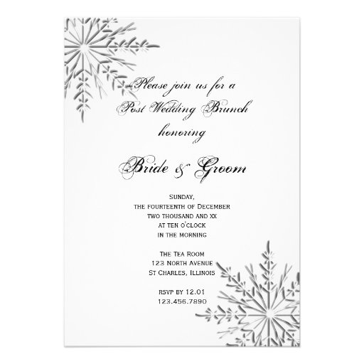 Snowflake Post Wedding Brunch Invitation