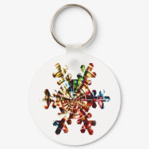 Snowflake - Red Sparkle Holistic Pattern keychains