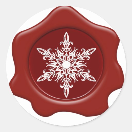 Snowflake Red Wax Seal Stickers Zazzle