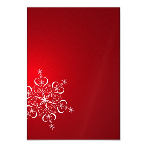 Snowflake Red Winter Wedding Reception Custom Invite