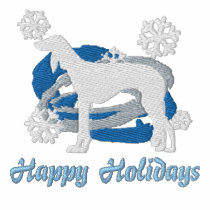 Snowflake Saluki Embroidered Shirt (Long Sleeve) embroidered shirts