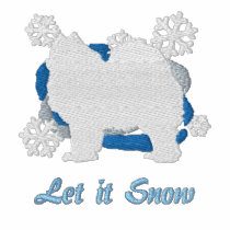 Snowflake Samoyed Embroidered Shirt (Long Sleeve) embroidered shirts