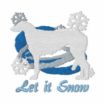 Snowflake Scottish Deerhound Embroidered Embroidered Sweatshirt