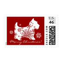Snowflake Scotty Dog Christmas Postage
