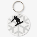 snowflake snowboarder icon keychains