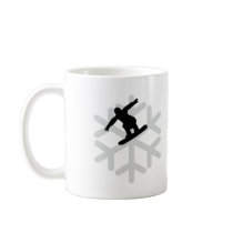 snowflake snowboarder icon mugs