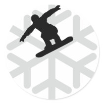 snowflake snowboarder icon stickers