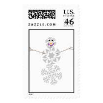 Snowflake Snowman Postage Stamp
