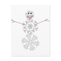 Snowflake Snowman Postcard
