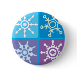 Snowflake Squares Pinback Buttons
