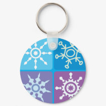 Snowflake Squares keychains