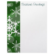 Snowflake Stationary Green letterhead by Christianphotogirl Snowflake Stationary Green letterhead