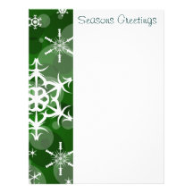 Snowflake Stationary Green Letterhead Design